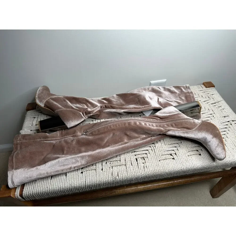 Shoe Dazzle: Velour Thigh High Boots